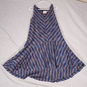 Maeve Westwater Purple Chevron Knit Dress Womens Medium Slip Sleeveless Zig-Zag
